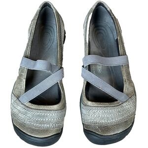 Keen Rivington CNX Mary Jane Slip On‎ Flats Gray Leather Womens 7 UK 4.5 EU 37.5